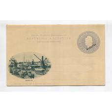 ARGENTINA ENTERO POSTAL GJ TAR-23d-F TARJETA CON VISTA Y SOBRECARGA MUESTRA + VARIEDAD U$ 25